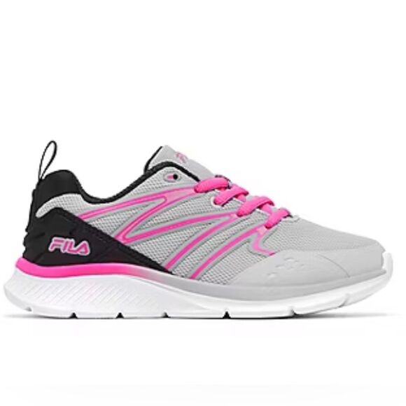 FILA Allona 3 Big Girls Running Shoes, Laced Gray/Pink/Black, Size 4 - Picture 6 of 9